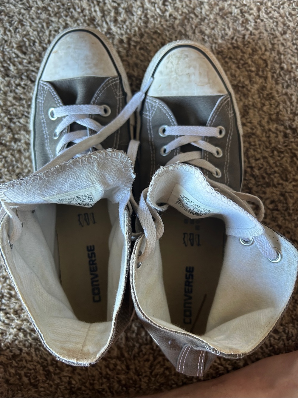 Converse Canvas High Tops - Gray and White - Picture 5 of 5